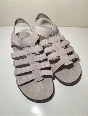 Vionic Ritta Grey Suede Multi-Strap Orthotic Gladiator Sandals 7.5